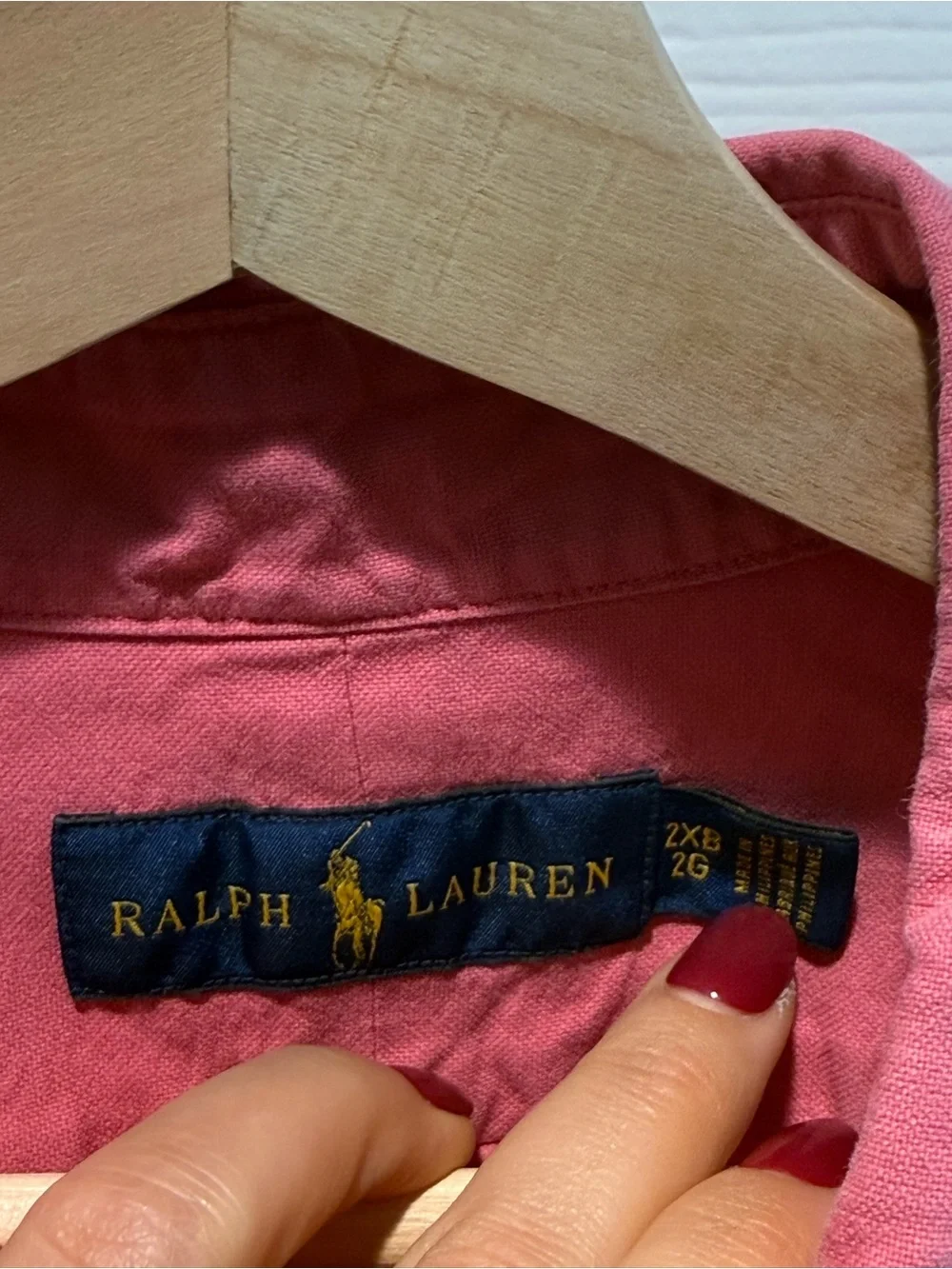 Polo by Ralph Lauren Men's Button-Down Shirt in Coral Pink